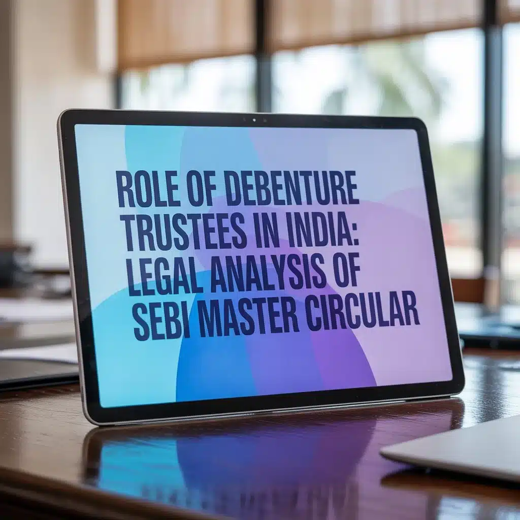 Role of Debenture Trustees in India: Legal Analysis of SEBI Master Circular