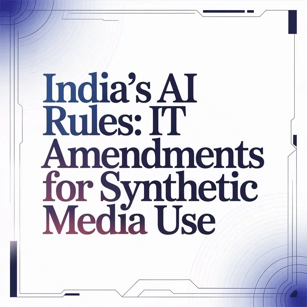 India’s AI Rules: IT Amendments for Synthetic Media Use