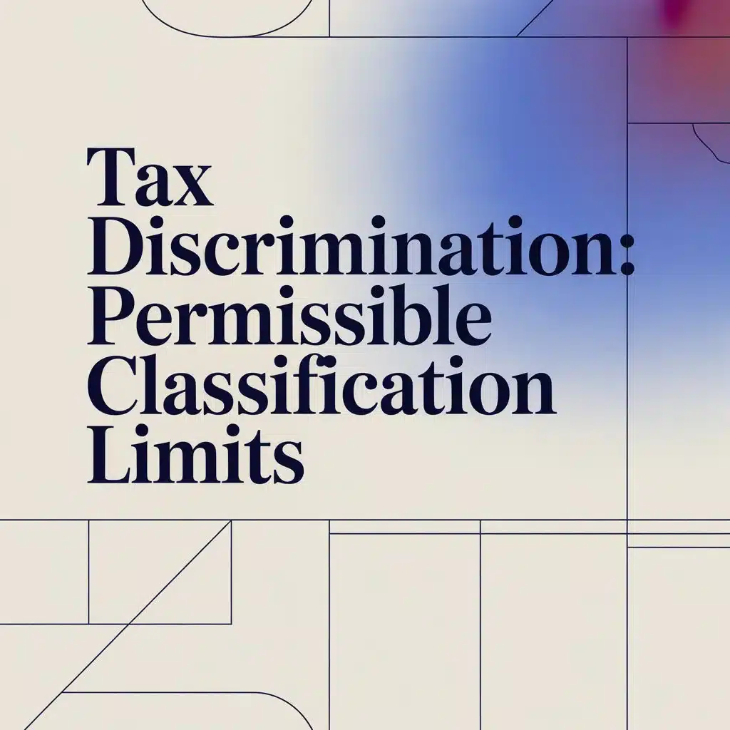 Tax Discrimination: Permissible Classification Limits