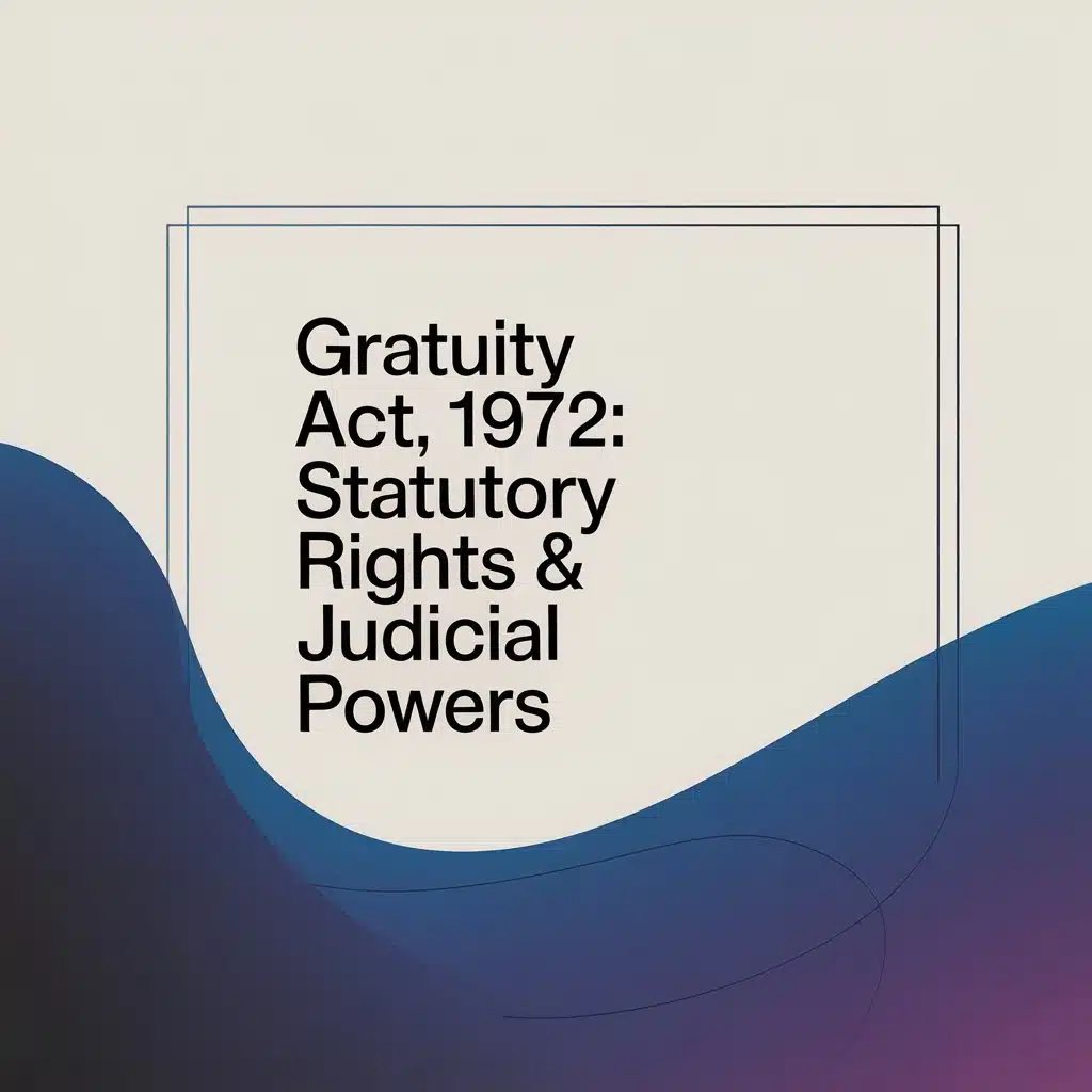 Gratuity Act, 1972: Statutory Rights & Judicial Powers