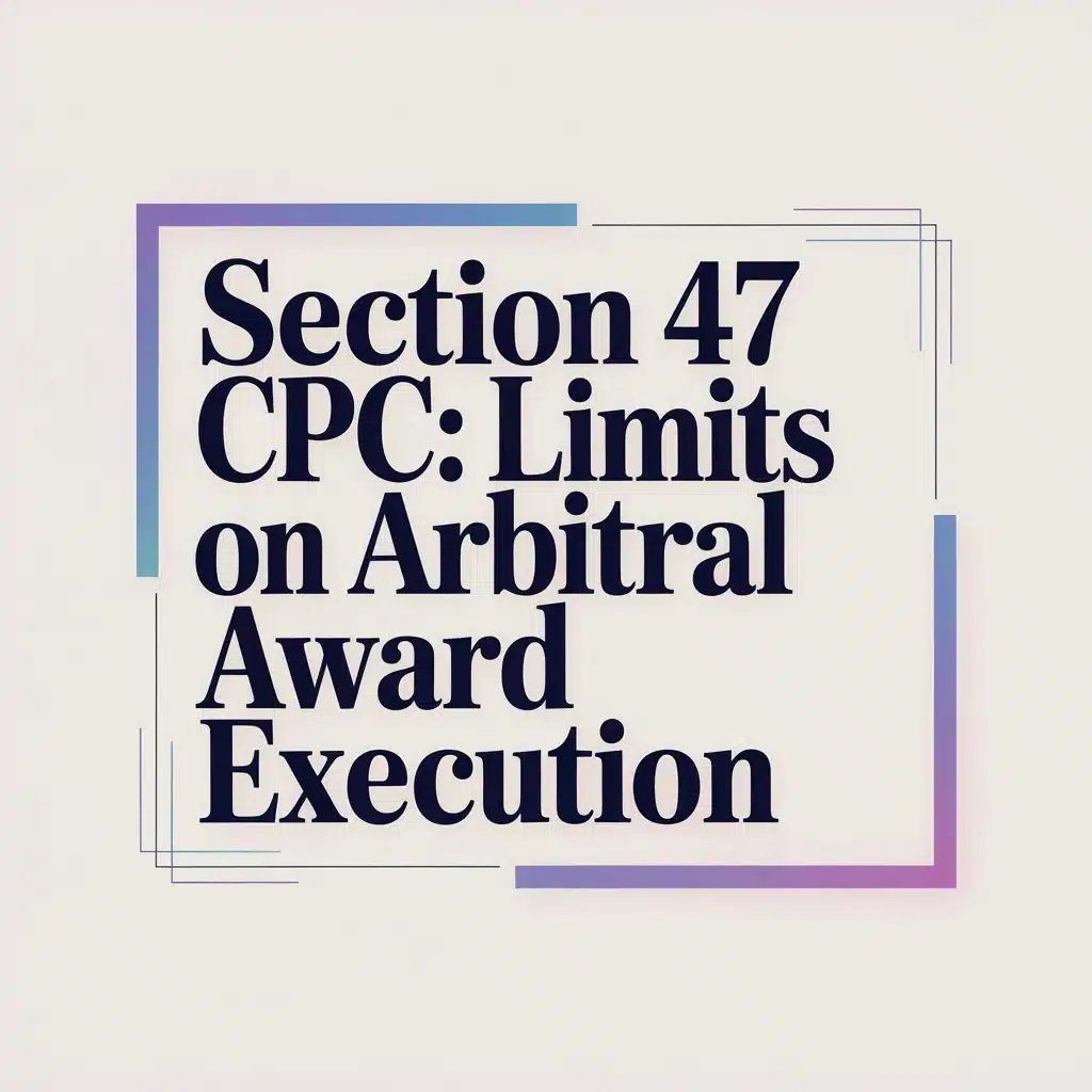 Section 47 CPC: Limits on Arbitral Award Execution