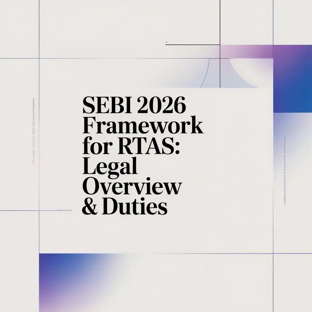 SEBI 2026 Framework for RTAs: Legal Overview & Duties