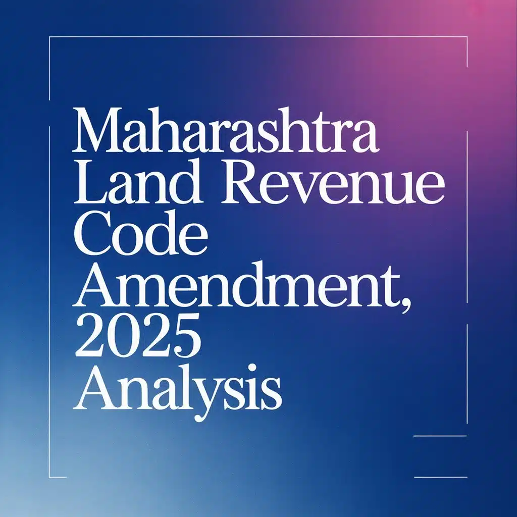 Maharashtra Land Revenue Code Amendment, 2025 Analysis