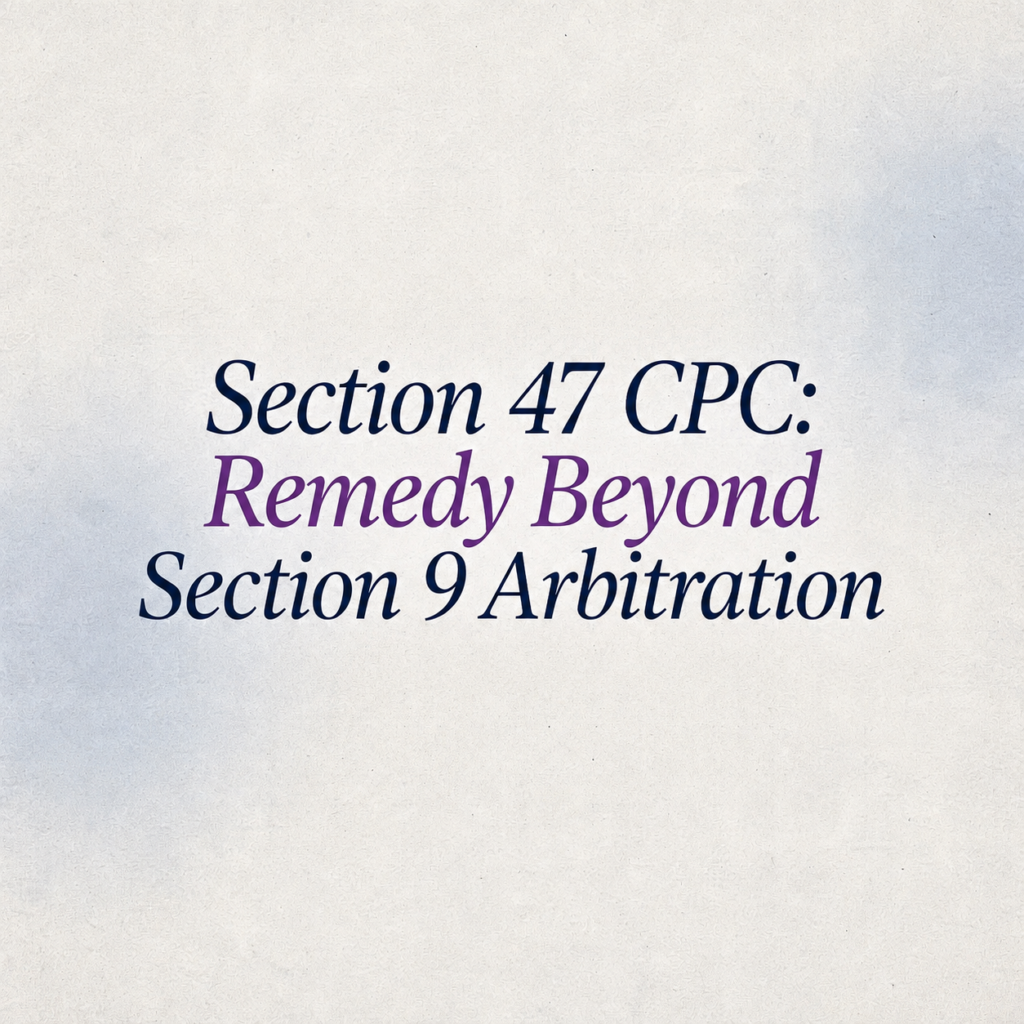 Section 47 CPC: Remedy Beyond Section 9 Arbitration